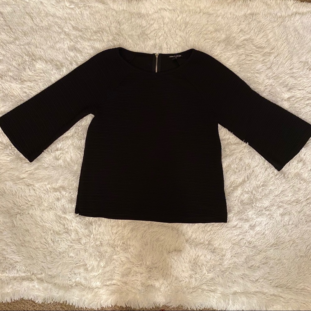 🖤Like New🖤Cable&Gauge Ribbed silver zip Blouse